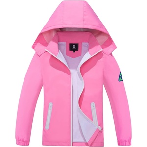 image:imageSaphiRose Kids Waterproof Rain Jacket Mesh Lined with Removable Hood  Lightweight rain coat windproof breathable school camping travel outdoor play boys and girlsPink