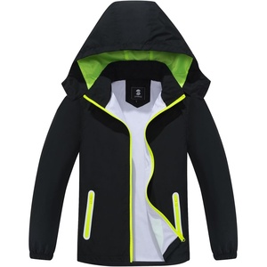 image:imageSaphiRose Kids Waterproof Rain Jacket Mesh Lined with Removable Hood  Lightweight rain coat windproof breathable school camping travel outdoor play boys and girlsBlack