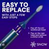 imageSNOW Toothbrush Refillable Heads  Electric Toothbrush Replacement Heads with Soft Bristles  Feature Blue LED Light and Sonic Technology  Easy Replacement Heads for LED Whitening Electric Toothbrush