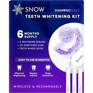 imageSNOW Diamond Wired Whitening Kit  Sensitive Teeth Whitening Kit  Whitens ampamp Repairs Teeth  6 Months of Whitening Treatment  Gentle ampamp Enamel Safe  BlueDiamond Wireless  3 Wand