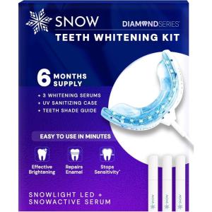imageSNOW Diamond Wired Whitening Kit  Sensitive Teeth Whitening Kit  Whitens ampamp Repairs Teeth  6 Months of Whitening Treatment  Gentle ampamp Enamel Safe  BlueDiamond Wired  3 Wand