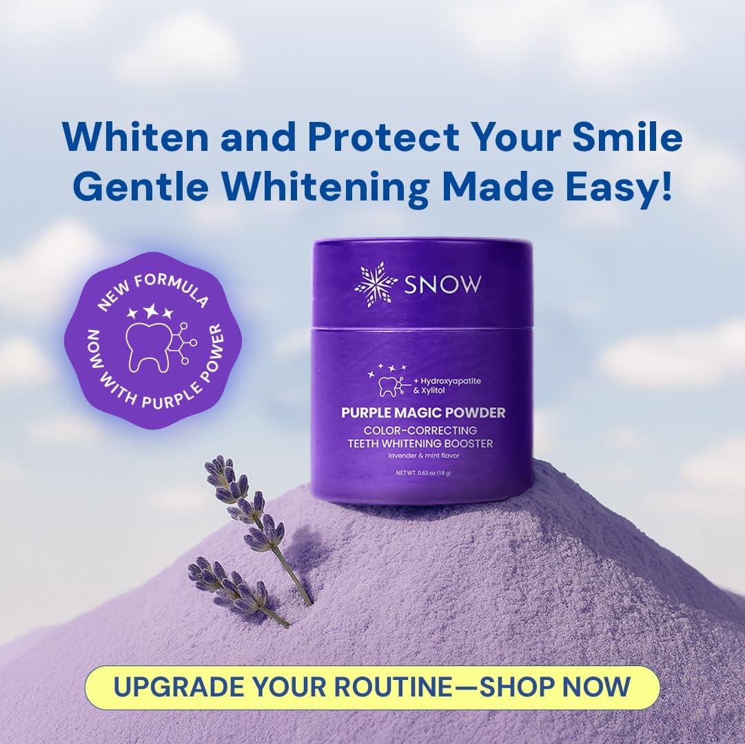 imageSNOW Purple Magic Powder  Purple Teeth Whitening Powder Color Correcting with Hydroxyapatite Stain Removal Color Corrector and Toothpaste Booster  18g