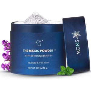 imageSNOW Magic Toothpaste Whitening Booster Powder  Teeth Whitening ampamp Brightening Powder  Oral Care with Calcium Carbonate and Hydroxyapatite Great Addition to Teeth Kits Lavender ampamp Mint Flavor 18g