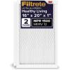 imageFiltrete 16x20x1 AC Furnace Air Filter MERV 12 MPR 1500 CERTIFIED asthma ampamp allergy friendly 3 Month Pleated 1Inch Electrostatic Air Cleaning Filter 2Pack Actual Size 1569x1981x078 in16 x 20 x 1