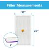 imageFiltrete 16x25x1 AC Furnace Air Filter MERV 12 MPR 1500 CERTIFIED asthma ampamp allergy friendly 3 Month Pleated 1Inch Electrostatic Air Cleaning Filter 2Pack Actual Size 1569 x 2469 x 078 inSmart Filter