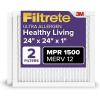 imageFiltrete 12x24x1 AC Furnace Air Filter MERV 12 MPR 1500 CERTIFIED asthma ampamp allergy friendly 3 Month Pleated 1Inch Electrostatic Air Cleaning Filter 2Pack Actual Size 1169x2369x078 in24x24x1