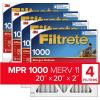 imageFiltrete 20x20x2 AC Furnace Air Filter MERV 11 MPR 1000 Allergen Defense 3Month Pleated 2Inch Electrostatic Air Cleaning Filter 4 Pack Actual Size 195 x 195 x 175 inWhite