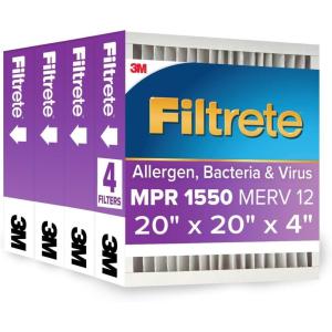 imageFiltrete High Performance Air Filter 1550 MPR 20 in x 25 in x 5 in20x20x4