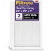imageFiltrete 20x25x1 AC Furnace Air Filter MERV 12 MPR 1500 CERTIFIED asthma ampamp allergy friendly 3 Month Pleated 1Inch Electrostatic Air Cleaning Filter 2Pack Actual Size 19719x24688x078 in20x25x1