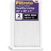 imageFiltrete 20x30x1 AC Furnace Air Filter MERV 12 MPR 1500 CERTIFIED asthma ampamp allergy friendly 3 Month Pleated 1Inch Electrostatic Air Cleaning Filter 2Pack Actual Size 1981x2981x078 in20x30x1