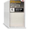 imageFiltrete 18x24x1 AC Furnace Air Filter MERV 5 MPR 300 Capture Unwanted Particles 3Month Pleated 1Inch Electrostatic Air Cleaning Filter 6Pack Actual Size1781x2381x081 in20 x 30 x 1