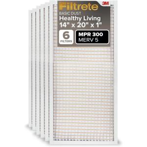 imageFiltrete 18x24x1 AC Furnace Air Filter MERV 5 MPR 300 Capture Unwanted Particles 3Month Pleated 1Inch Electrostatic Air Cleaning Filter 6Pack Actual Size1781x2381x081 in14 x 20 x 1