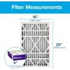 imageFiltrete 16x25x4 AC Furnace Air Filter MPR 1550 MERV 12 Fits Lennox ampamp Honeywell Allergen Bacteria ampamp Virus  Electrostatic Air Cleaning Filter 2Pack actual size 1588 x 2456 x 431