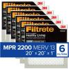 imageFiltrete 14x24x1 AC Furnace Air Filter MERV 13 MPR 2200 Elite Allergen Bacteria ampamp Virus Filter 3Month Pleated 1Inch Electrostatic Air Cleaning Filter 6Pack Actual Size 1381x2381x078 in20x20x1