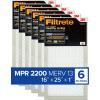 imageFiltrete 14x24x1 AC Furnace Air Filter MERV 13 MPR 2200 Elite Allergen Bacteria ampamp Virus Filter 3Month Pleated 1Inch Electrostatic Air Cleaning Filter 6Pack Actual Size 1381x2381x078 in16x25x1