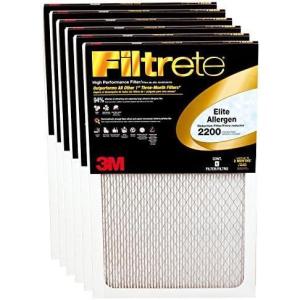 imageFiltrete 14x24x1 AC Furnace Air Filter MERV 13 MPR 2200 Elite Allergen Bacteria ampamp Virus Filter 3Month Pleated 1Inch Electrostatic Air Cleaning Filter 6Pack Actual Size 1381x2381x078 in14x20x1