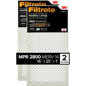 imageFiltrete 20x25x1 Air Filter MPR 2800 MERV 14 Healthy Living Ultrafine Particle Reduction 3Month Pleated 1Inch Air Filters 2 Filters16x25x1