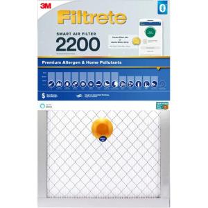 imageFiltrete 20x30x1 Smart Air Filter MPR 2200 MERV 13 1Inch Premium Allergen ampamp Home Pollutant Air Filters for AC and Furnace 2 FiltersSmart Filter