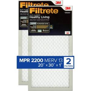 imageFiltrete 20x30x1 Smart Air Filter MPR 2200 MERV 13 1Inch Premium Allergen ampamp Home Pollutant Air Filters for AC and Furnace 2 FiltersStandard Filter
