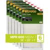 imageFiltrete 14x14x1 Air Filter MPR 600 MERV 7 Clean Living Dust Reduction 3Month Pleated 1Inch Air Filters 6 FiltersWhite