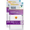 imageFiltrete 14x25x1 AC Furnace Air Filter MERV 12 MPR 1500 CERTIFIED asthma ampamp allergy friendly 3 Month Pleated 1Inch Electrostatic Air Cleaning Filter 2Pack Actual Size 1381x2481x078 in26 x 204 x 25