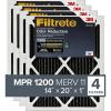 imageFiltrete 14x25x1 Air Filter MPR 1200 MERV 11 Allergen Defense Odor Reduction 4Pack exact dimensions 1381x2481x08114x20x1