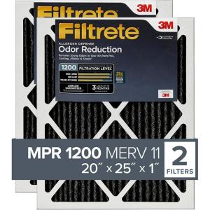 imageFiltrete 16x20x1 Air Filter MPR 1200 MERV 11 Allergen Defense Odor Reduction 3Month Pleated 1Inch Air Filters Pack of 220x25x1