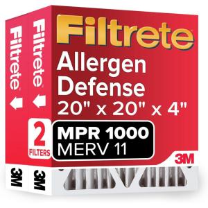 imageFiltrete Electrostatic Deep Pleat Air Filter 1000 MPR 20 in x 25 in x 4 in  4 Units per Case20x20x4