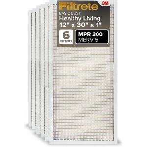 imageFiltrete 14x14x1 AC Furnace Air Filter MERV 5 MPR 300 Capture Unwanted Particles 3Month Pleated 1Inch Electrostatic Air Cleaning Filter 6Pack Actual Size1381x1381x081 in12 x 30 x 1