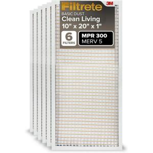 imageFiltrete 14x14x1 AC Furnace Air Filter MERV 5 MPR 300 Capture Unwanted Particles 3Month Pleated 1Inch Electrostatic Air Cleaning Filter 6Pack Actual Size1381x1381x081 in10 x 20 x 1