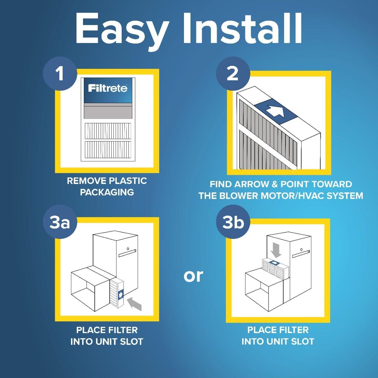 imageFiltrete 16x25x5 AC Furnace Air Filter MERV 13 MPR 1900 Fits TrionAirBear CERTIFIED Asthma ampamp Allergy Friendly Premium Allergen Bacteria ampamp Virus 2Pack Actual Size 1575 x 2413 x 488 in