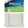 imageFiltrete 16x30x1 AC Furnace Air Filter MPR 700 MERV 8 Tough on Pollen Easy on Airflow 3Month Pleated 1Inch Electrostatic Air Cleaning Filter 4Pack Actual Size 1581 x 2981 x 081 in