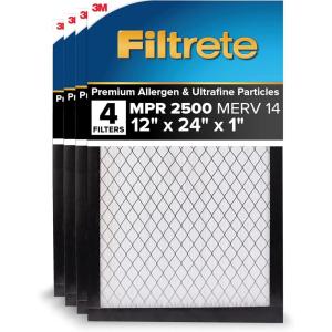 imageFiltrete High Performance Air Filter EAX204 12 in x 24 in x 1 in 304 cm x 609 cm x 25 cm 4 packs per case12 x 24 x 1