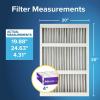 imageFiltrete 20x25x4 AC Furnace Air Filter MERV 12 MPR 1550 Fits Honeywell and AprilAire SpaceGard CERTIFIED asthma ampamp allergy friendly 2Pack Actual Size 1988 x 2463 x 431 in