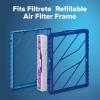 imageFiltrete 20x25x4 Refillable Air Filter replacement MPR 1550 MERV 12 Allergen Bacteria ampamp Virus 2 Pack use with reusable air filter frame of Filtrete Refillable Air Filter Kit for HVAC Furnace