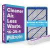 imageFiltrete 16x25x4 Refillable Air Filter Starter Kit MPR 1550 MERV 12 1 Reusable Air Filter Frame ampamp 2 Air Filters Fits Honeywell ampamp Lenox Allergen Bacteria ampamp Virus actual size 1588 x 2462 x 425