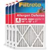 imageFiltrete 14x18x1 AC Furnace Air Filter MERV 11 MPR 1000 Micro Allergen Defense 3Month Pleated 1Inch Electrostatic Air Cleaning Filter 4Pack Actual Size 1381 x 1781 x 081 in