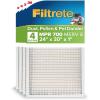imageFiltrete 20x23x1 AC Furnace Air Filter MPR 700 MERV 8 Tough on Pollen Easy on Airflow 3Month Pleated 1Inch Electrostatic Air Cleaning Filter 4Pack Actual Size 1969 x 2269 x 081 inWhite