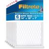 imageFiltrete 14x18x1 AC Furnace Air Filter MERV 13 MPR 1900 Premium Allergen Bacteria ampamp Virus Filter 3Month Pleated Electrostatic Air Cleaning Filter 6Pack Actual Size 1381x1781x081 in