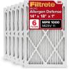 imageFiltrete 14x18x1 AC Furnace Air Filter MERV 11 MPR 1000 Micro Allergen Defense 3Month Pleated 1Inch Electrostatic Air Cleaning Filter 6 Pack Actual Size 1381 x 1781 x 081 in