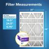 imageFiltrete 20x25x6 AC Furnace Air Filter MPR 1550 MERV 12 Fits Honeywell CERTIFIED Asthma ampamp Allergy Friendly Electrostatic Air Cleaning Filter 2Pack Actual Size 1975x2425x6 in