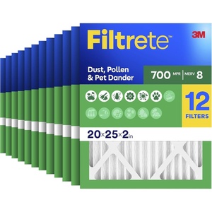 image:imageFiltrete 20x25x2 Air Filter MERV 8 MPR 700 Dust Pollen amp Pet Dander 3Month AC and Furnace Filters Cleaner Air Reliable Airflow 12 HVAC Filters Actual Size 195 x 245 x 175 in20x25x2
