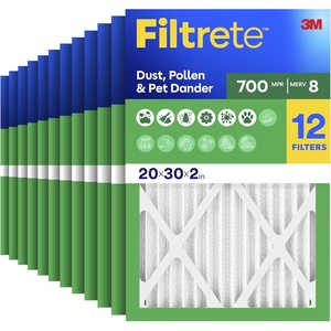image:imageFiltrete 20x25x2 Air Filter MERV 8 MPR 700 Dust Pollen amp Pet Dander 3Month AC and Furnace Filters Cleaner Air Reliable Airflow 12 HVAC Filters Actual Size 195 x 245 x 175 in20x30x2