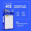 image:imageFiltrete 413 Air Filter AprilAire 413 Replacement Filters MERV 13 MPR 1900 Allergens Bacteria Viruses amp Air Pollutants 12Month ACFurnace Filters Cleaner Air Reliable Airflow 1 HVAC Filter
