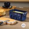 imageCeramic Butter Dish Keeper Container  Vicrays Porcelain Airtight Lid Butter Container with Knife for Countertop  Large Butter Keeper Crock for West or East Coast Butter  Blue