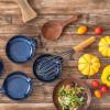 imageCeramic Spoon Ladle Rest Coffee  VICRAYS Kitchen Stove Spoon Holder Spatula Cooking Accessories Farmhouse Utensil Rest Stove Spatula Decor for Countertop  Dishwasher Safe 52 Inches Blue Set of 4