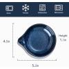imageCeramic Spoon Ladle Rest Coffee  VICRAYS Kitchen Stove Spoon Holder Spatula Cooking Accessories Farmhouse Utensil Rest Stove Spatula Decor for Countertop  Dishwasher Safe 52 Inches Blue Set of 4