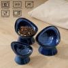imageVicrays Ceramic Cat Bowl Set  Cat Food Feeding Bowls for Indoor Cats Whisker Friendly Cute Cat Dish Cat Plates Microwave Dishwasher Safe 2 Pack 11 oz 64 inch Blue