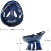 imageVicrays Ceramic Cat Bowl Set  Cat Food Feeding Bowls for Indoor Cats Whisker Friendly Cute Cat Dish Cat Plates Microwave Dishwasher Safe 2 Pack 11 oz 64 inch Blue