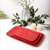 imageVicrays Ceramic Rectangle Serving Platters  14quot 12quot 10quot Porcelain Serving Trays Plates for Party BBQ Appetizers Sushi Dessert  Microwave Oven and Dishwasher Safe  Set of 3 RedRed